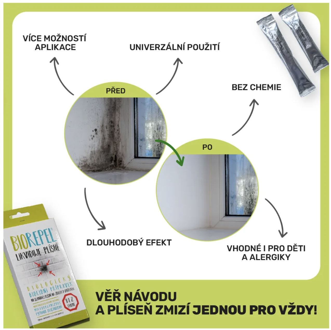 BIOREPEL chytrá houba proti plísním na zdivo a omítky 1+2 g4